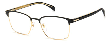 Designer Men David Beckham Eyeglasses: Matte Black Gold - SpecSMART Eye Clinic (Diagonal View)